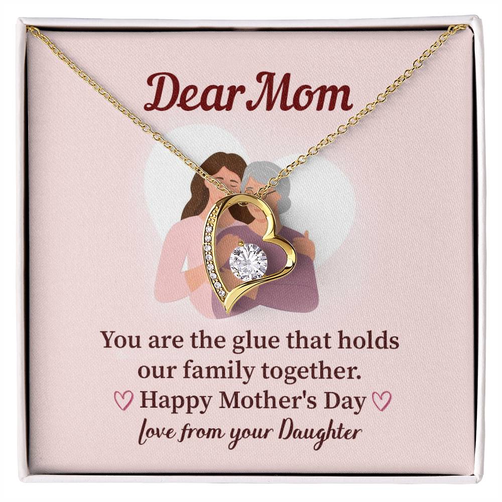 Dear Mom Family Glue Pendant Elegant Jewelry For A Mother’s Day Gift Sweet Gift For A Wonderful Woman Heartfelt Necklace Sentimental Jewelry Thank You Pendant Gift For A Special Mom Sweet Pendant For Family Love