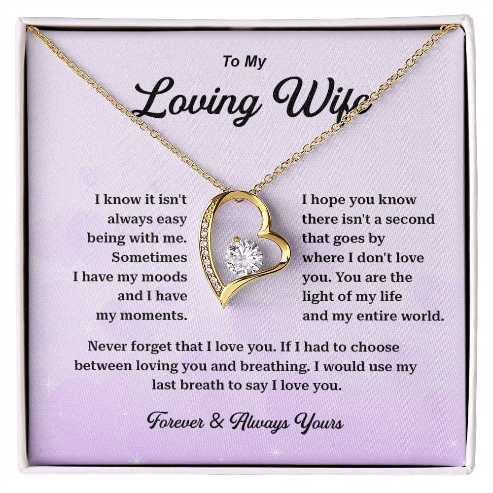 Loving Wife Necklace Gift – Message Card Jewelry Box