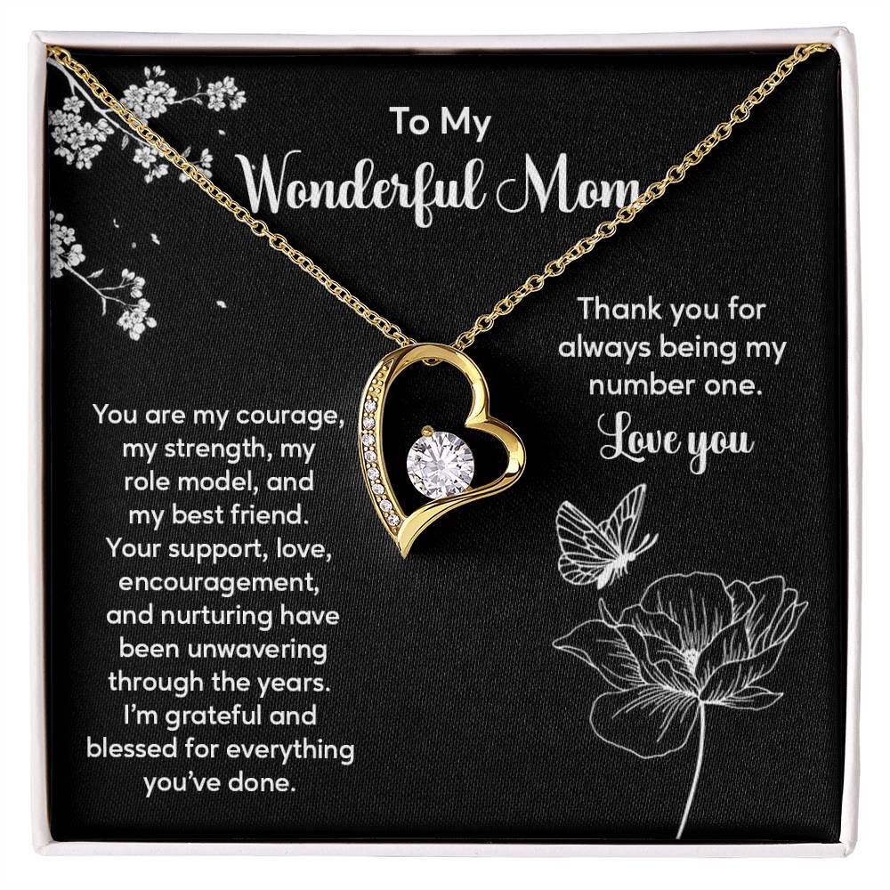 To My Wonderful Mom Elegant Jewelry Thoughtful Necklace For Family Love Sweet Gift For A Best Friend Heartfelt Necklace For Support And Care Sentimental Jewelry Thank You Pendant Beautiful Necklace Loving Gift For A Best Friend Loving Jewelry For Support