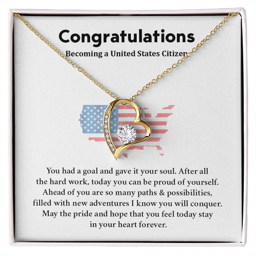 Congratulations Necklace For New U.s. Citizen  Necklace For New U.s. Citizen Gift For U.s. Citizenship Ceremony Necklace For Achieving U.s. Citizenship Jewelry For New U.s. Citizen Gift For U.s. Citizenship Achievement Necklace For U.S Citizenship Journey