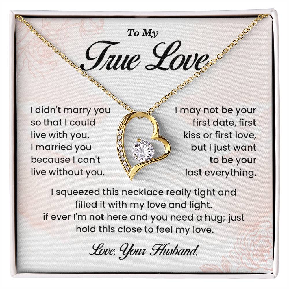 True Love Necklace Gift for Wife – Message Card