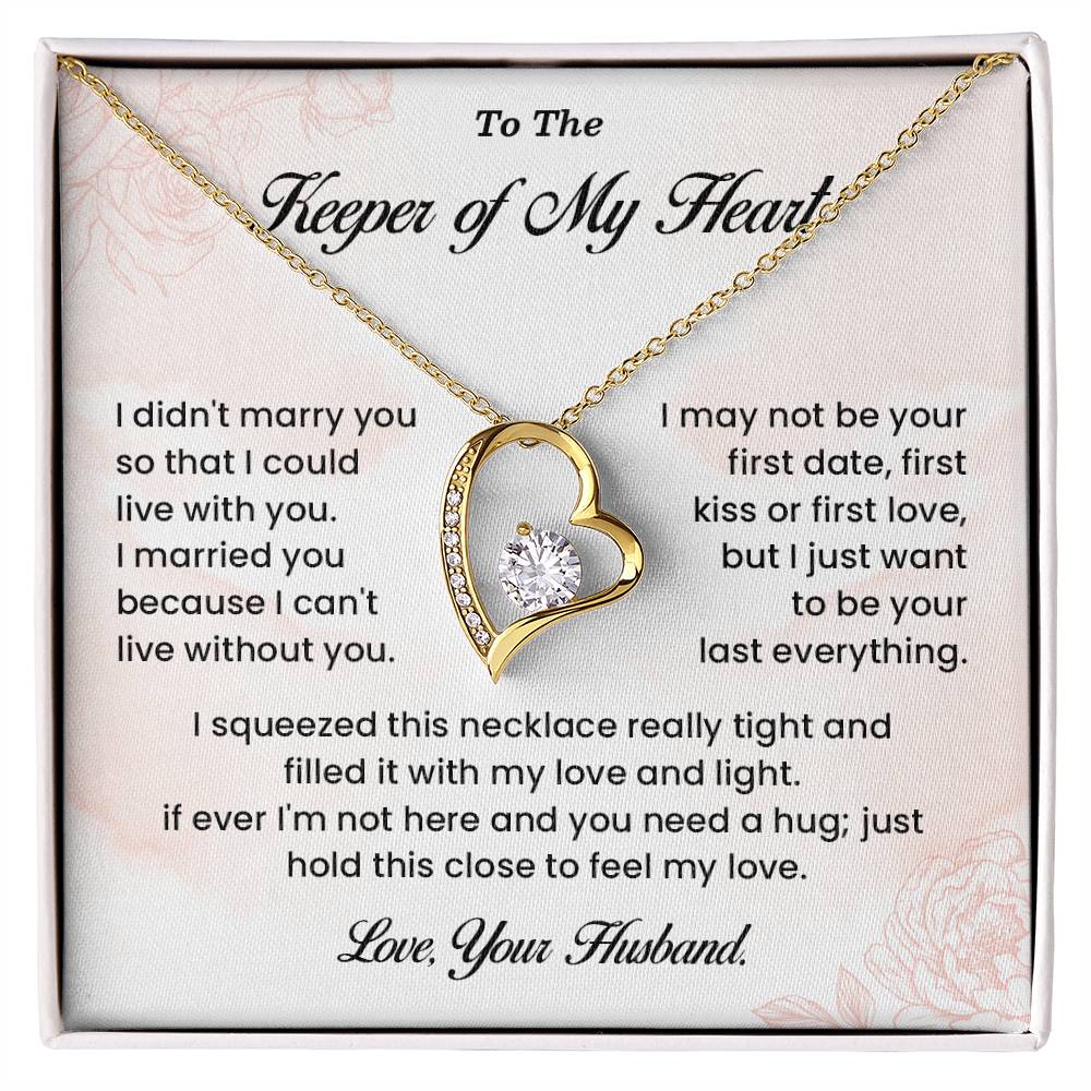 Necklace Gift for Wife – Keeper of My Heart Card