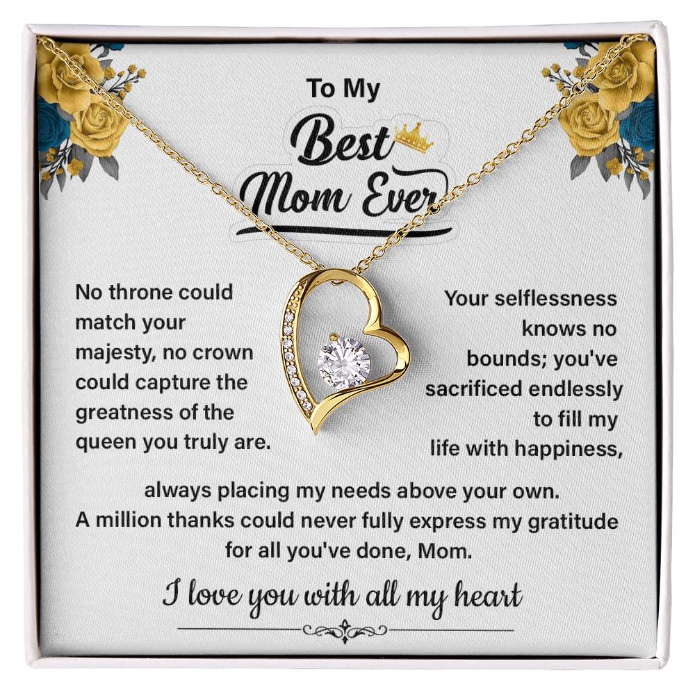 Best Mom Ever Necklace Gift From Daughter Message Card