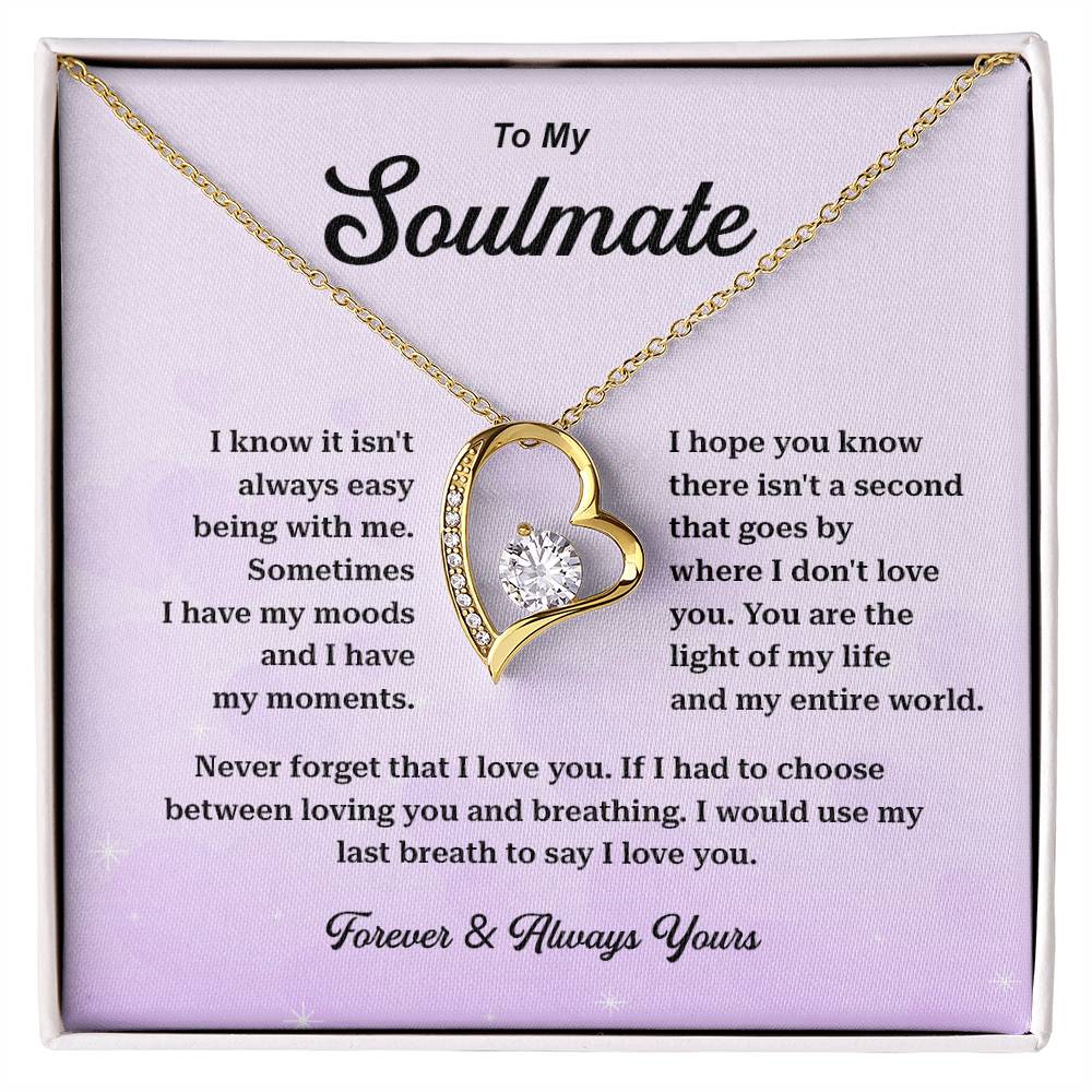 Soulmate Necklace Gift – Forever & Always Yours Card