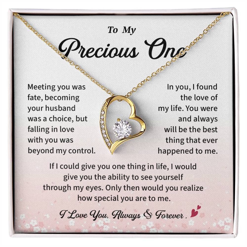 Precious One Necklace Gift from Husband Pendant with Love Note in Gift Box