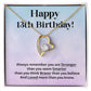 13th Birthday Gift Necklace for Girl – Strength and Love Message Card