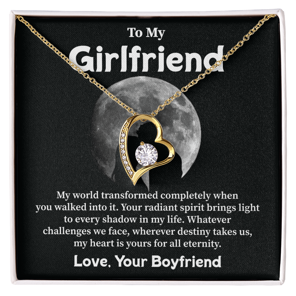 To My Girlfriend Necklace Gift with Moon Card