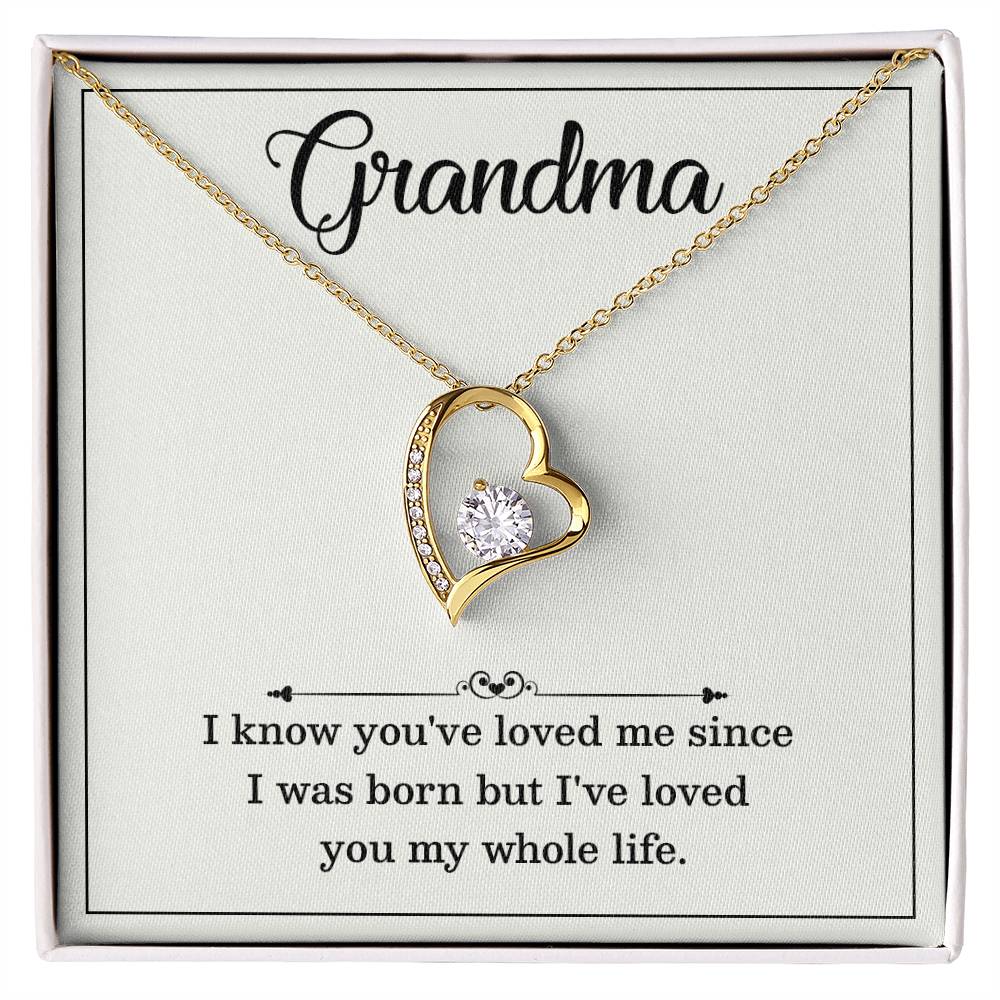 Grandma Necklace Gift – Loved You My Whole Life Message Card