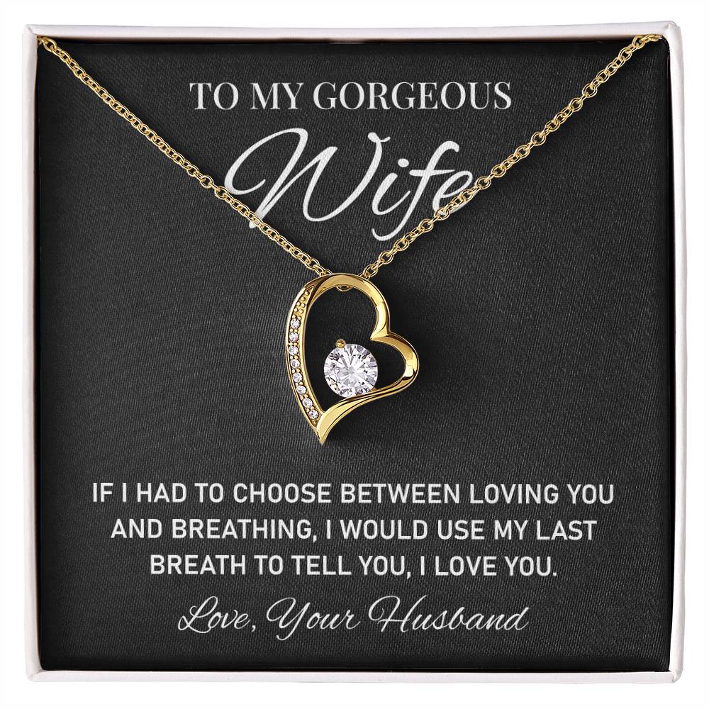 To My Gorgeous, Heartfelt Necklace For Wife Loving Jewelry For Romantic Love Sweet Pendant For A Special Bond Sentimental Necklace Heartwarming Gift From Husband Sentimental Pendant Appreciation Necklace Thoughtful Gift Special Necklace