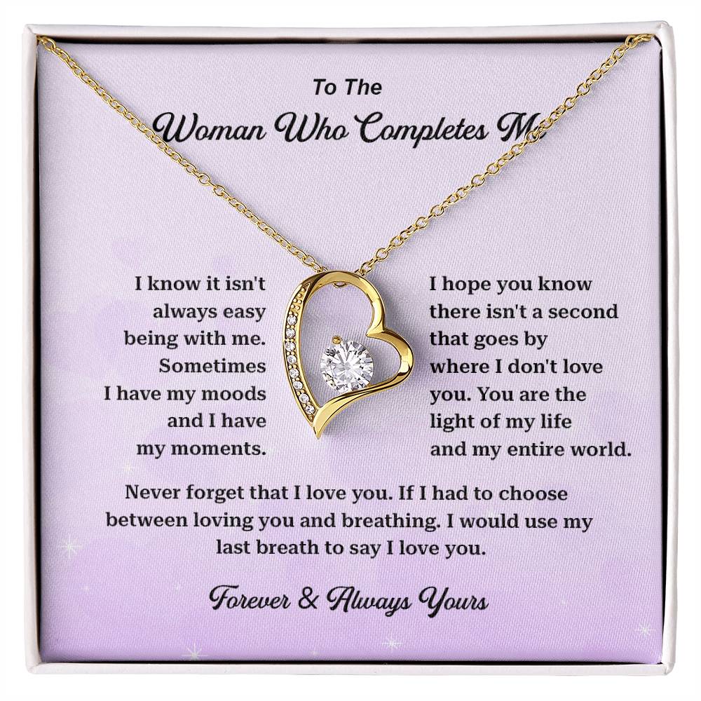 Gift for Woman Who Completes Me – Message Card Box