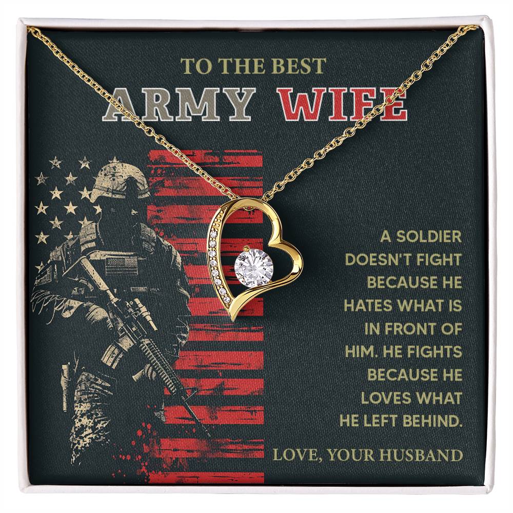 To the Best Army Wife  Best Army Wife Jewelry gift from husband Love and Support Necklace Emotional Support Jewelry Thank You Jewelry for Wives Unique Gift for Military Wives Romantic Gift for Army Wives My Beautiful Wife Jewelry Forever Together Necklace