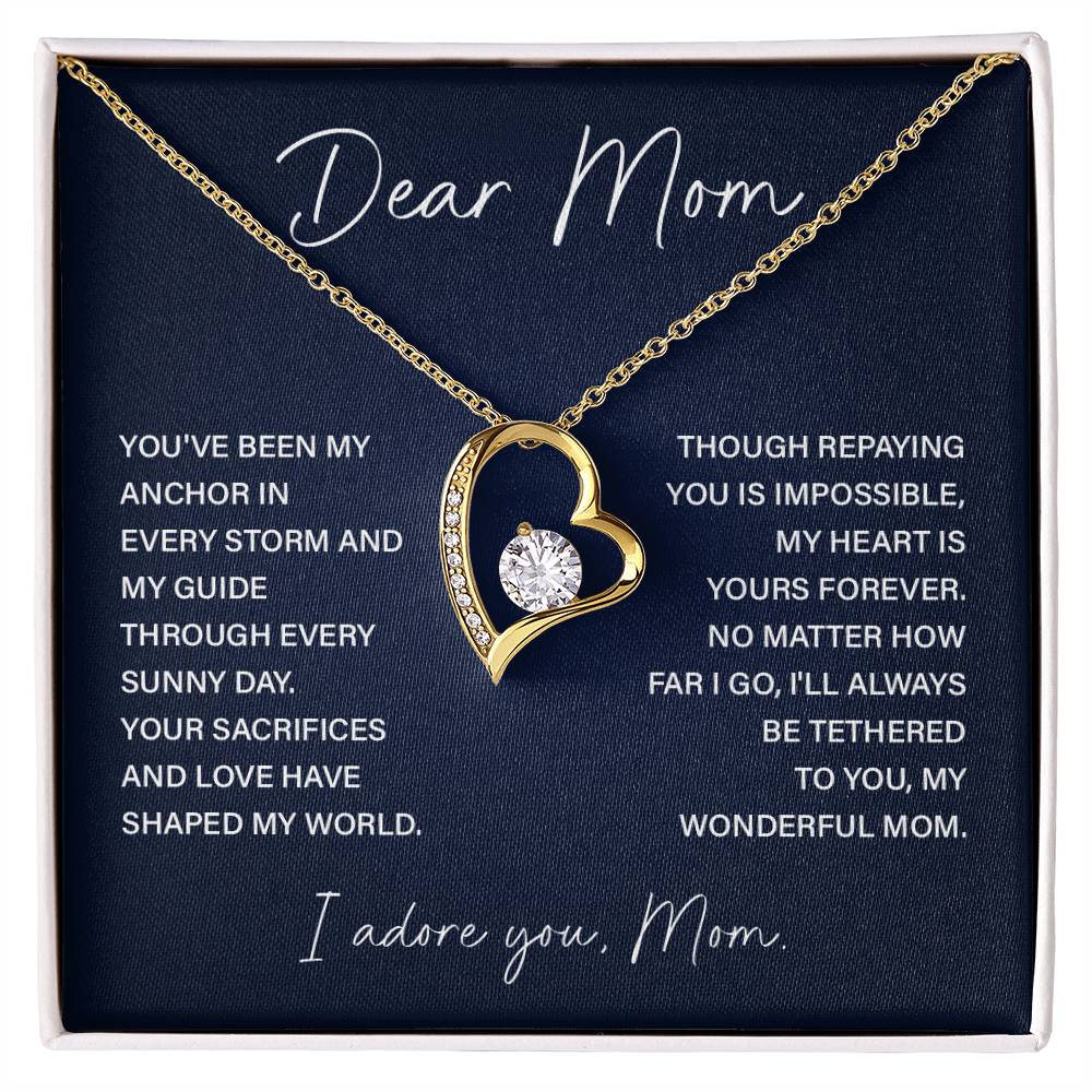 Dear Mom Mom Anchor Necklace Mother’s Love Gift Wedding Necklace Birthday Gift Necklace Guide Necklace Appreciation Pendant Anniversary Mom Gift Christmas Pendant Mom-child Bond Necklace Grandma Love Gift Valentine Necklace Gift