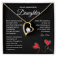 Daughter Heart Necklace from Dad Gift Box with Card