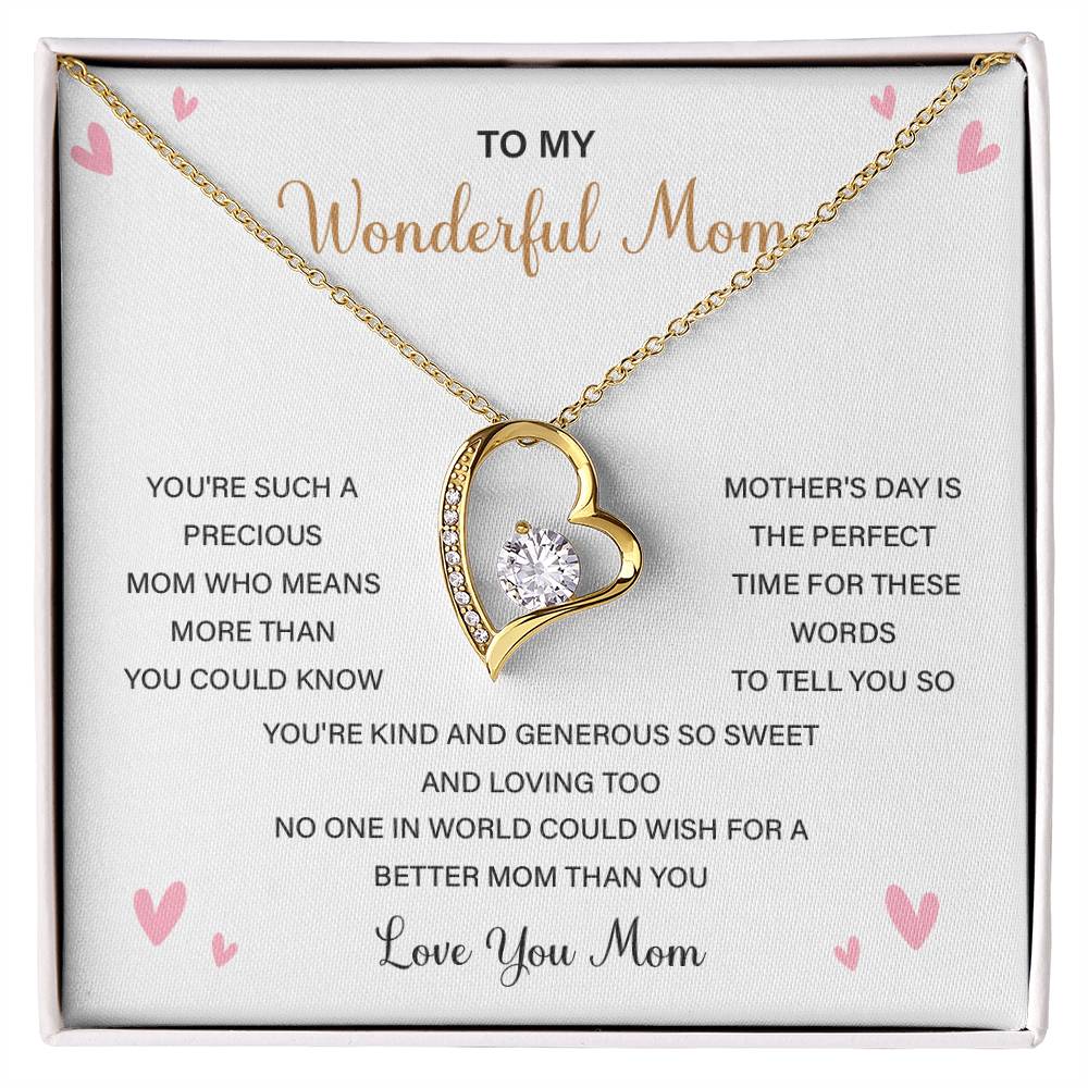 Love Shape Necklace Gift for Mom With Sweet Card & Box