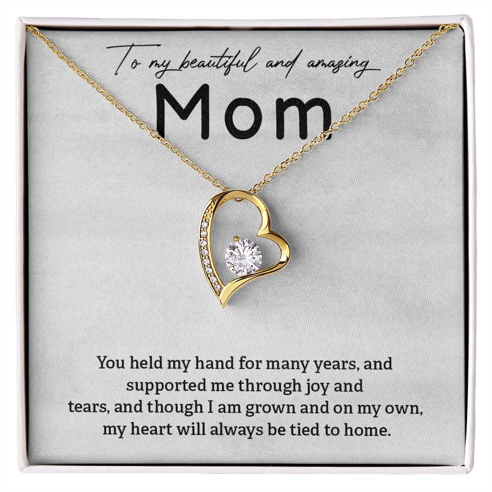 Mom Necklace Gift from Daughter – Heartfelt Message Card Jewelry