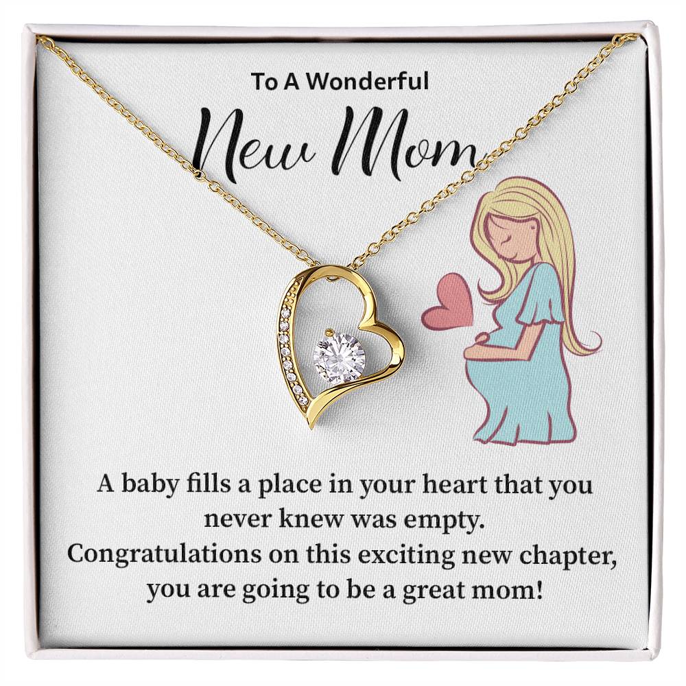 New Mom Necklace Gift – Congratulations Message Card