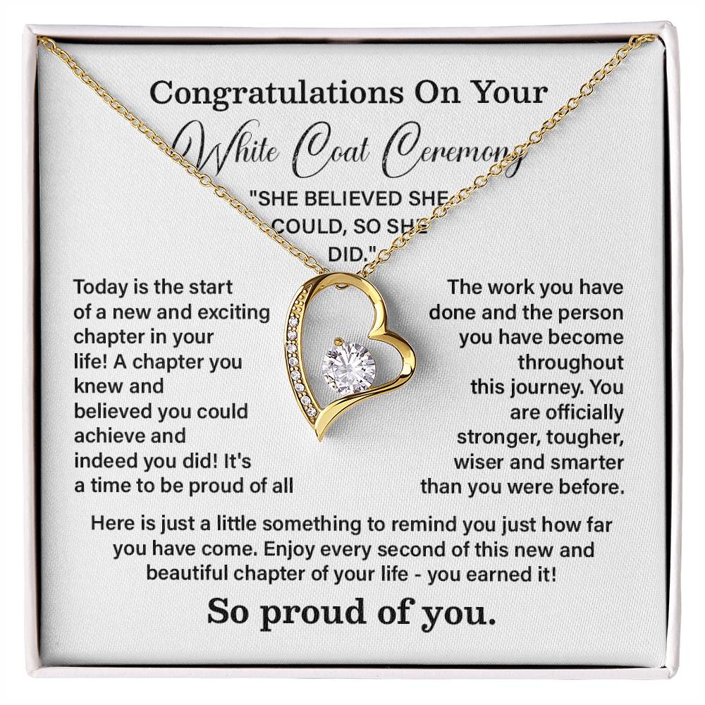 Congratulations On Your White Coat Ceremony New Adventures Necklace Hard Work Pay Off Necklace Enjoy The Journey Necklace Personal Growth Jewelry Daily Inspiration Necklace Heartfelt Message Necklace Congratulation Necklace She Believed She Could Necklace