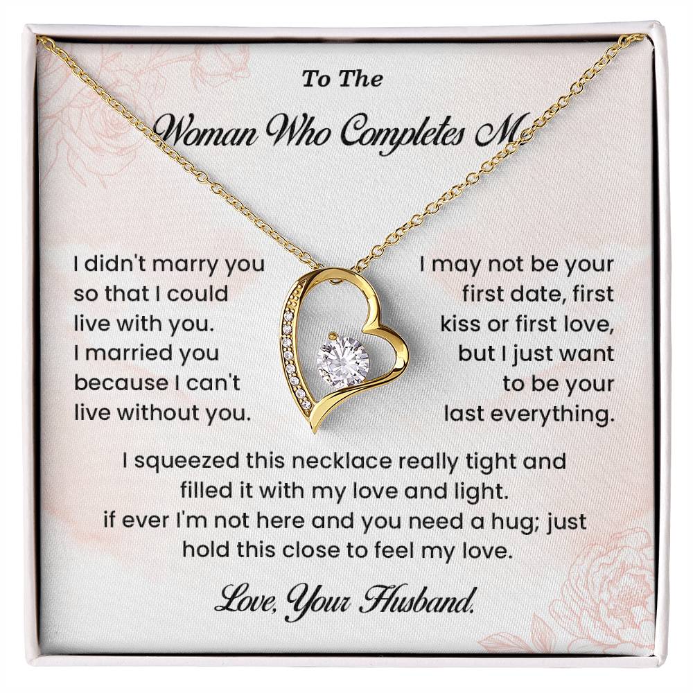 Necklace Gift for Wife – Woman Who Completes Me