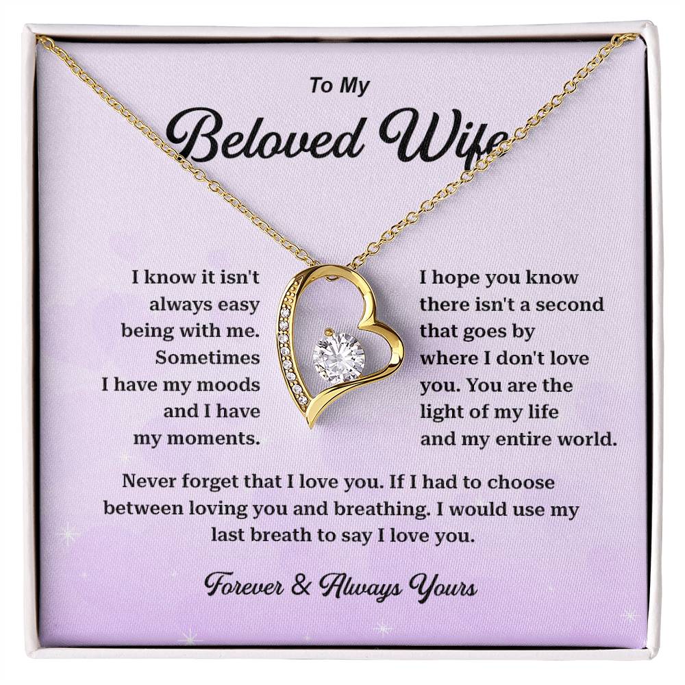 Beloved Wife Necklace Gift – Message Card Jewelry Box