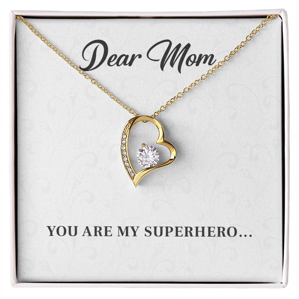 Dear Mom, Inspirational Gift Necklace For Mother Heart Pendant Necklace Best Friend Necklace For Loving Necklace With Message Of Love And Admiration Best Christmas Necklace Gift Best Family Necklace Gift Superhero Mom Necklace Gift