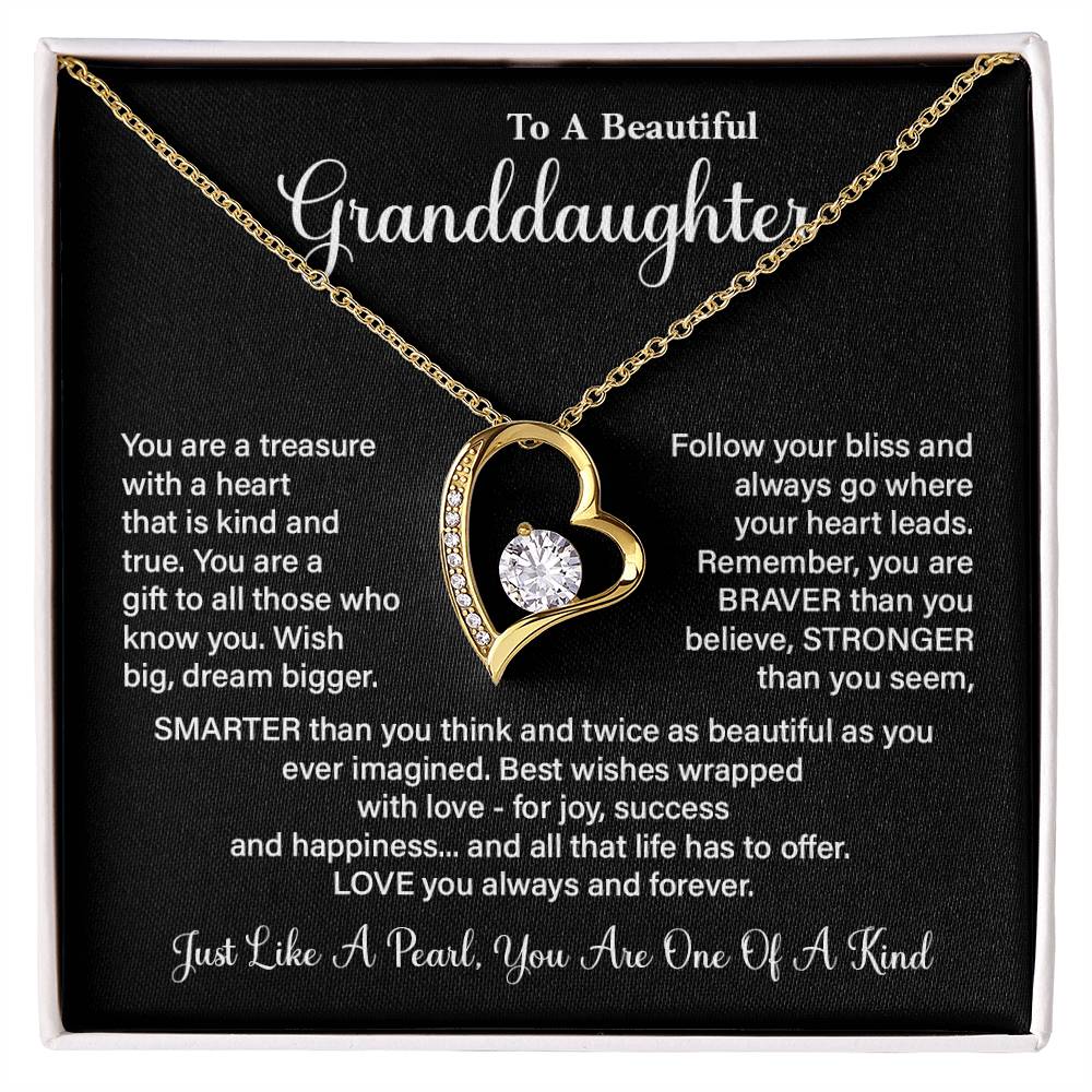 Granddaughter Necklace Gift – One of a Kind Heartfelt Message