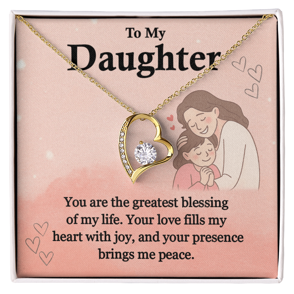 To My Daughter Necklace Greatest Blessing Gift Box