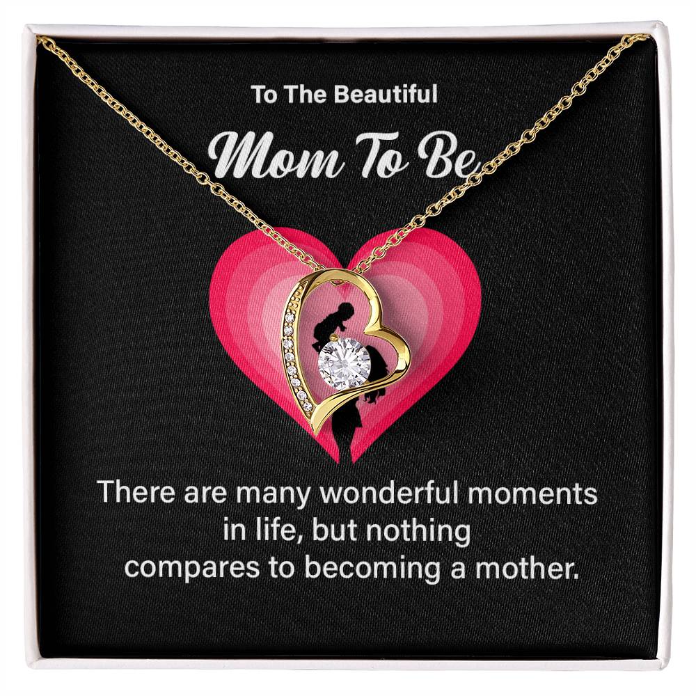 To The Beautiful Mom-to-be, Heartfelt Necklace For Her Elegant Jewelry For A Mom-to-be Thoughtful Necklace For Love And Support Sweet Pendant For A New Mom Elegant Pendant For A Mom’s Heart Thank You Gift For Motherhood Loving Message Necklace For Hope