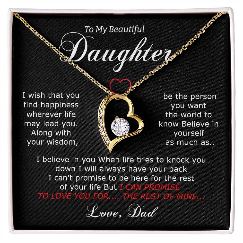 To My Daughter Necklace from Dad – Rest of Mine Love Message Card