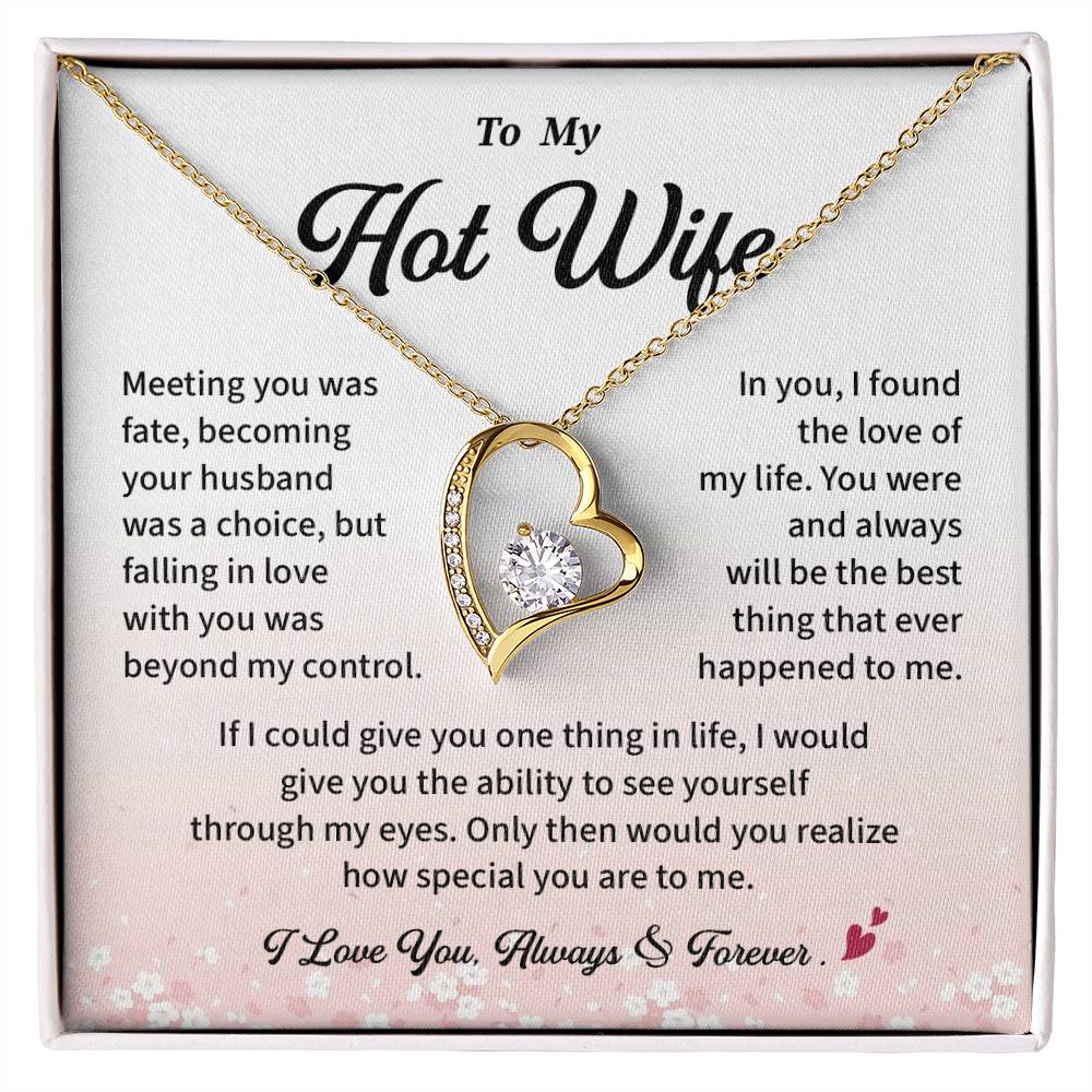 Hot Wife Necklace Gift from Husband Romantic Jewelry with Message Card and Gift Box