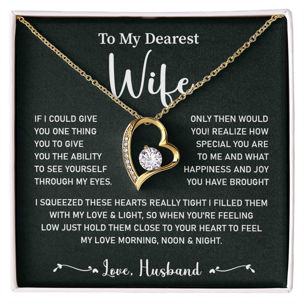 Wife Necklace Gift from Husband Message Card Box