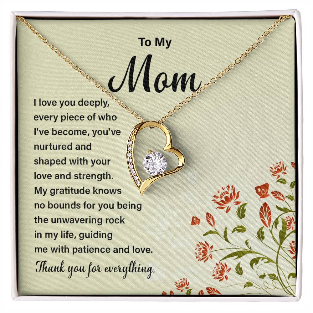 Daughter to Mom Heart Necklace Gift with Message Card