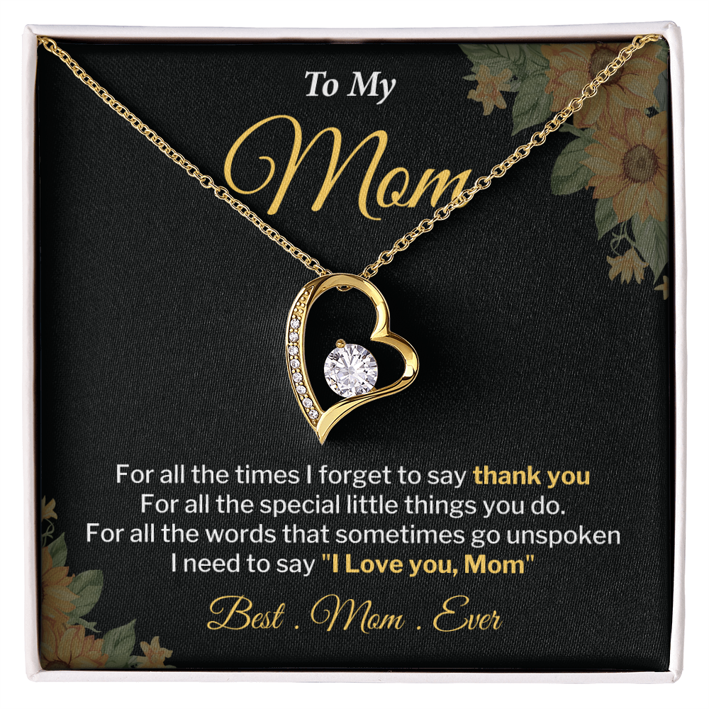 Mom Necklace Gift With Thank You Message Card
