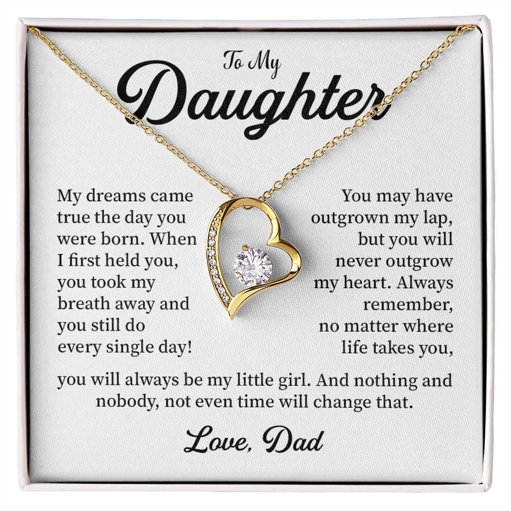 To My Daughter Necklace from Dad – Forever in My Heart Gift