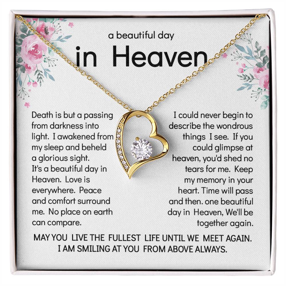 A Beautiful Day In Heaven Necklace – Heartfelt Memorial Jewelry Gift
