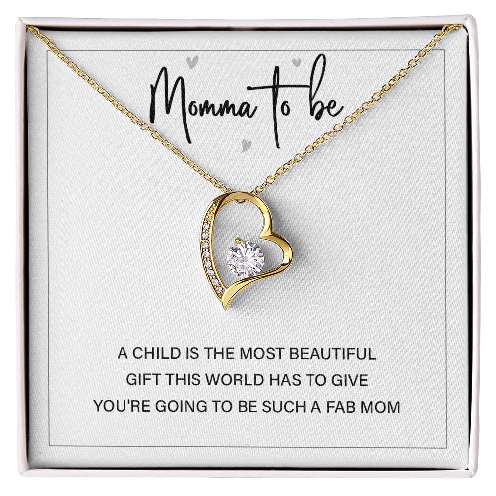 Momma To Be Necklace – Pregnancy Gift with Heartfelt Message