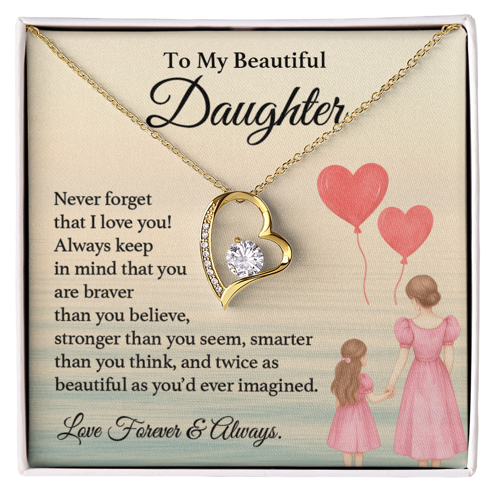 Daughter Necklace Gift Braver Than You Believe Card