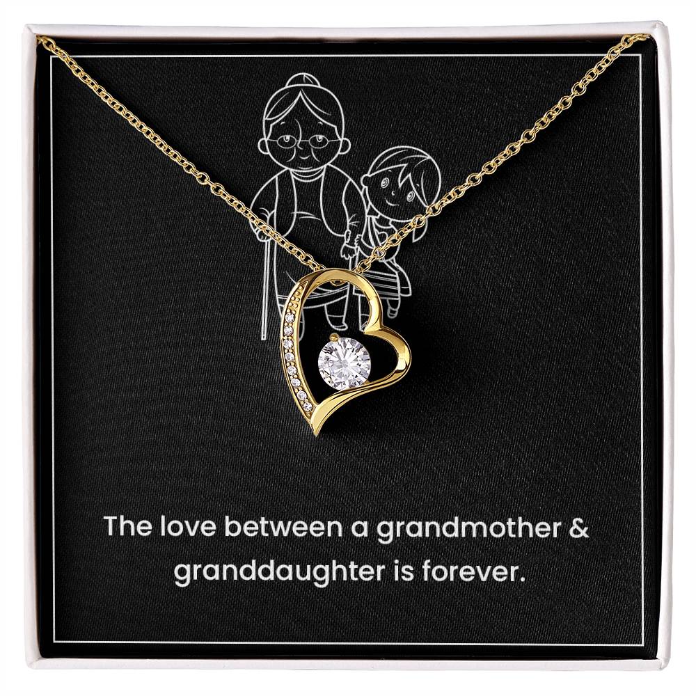 Grandmother & Granddaughter Necklace – Heart Pendant with Card