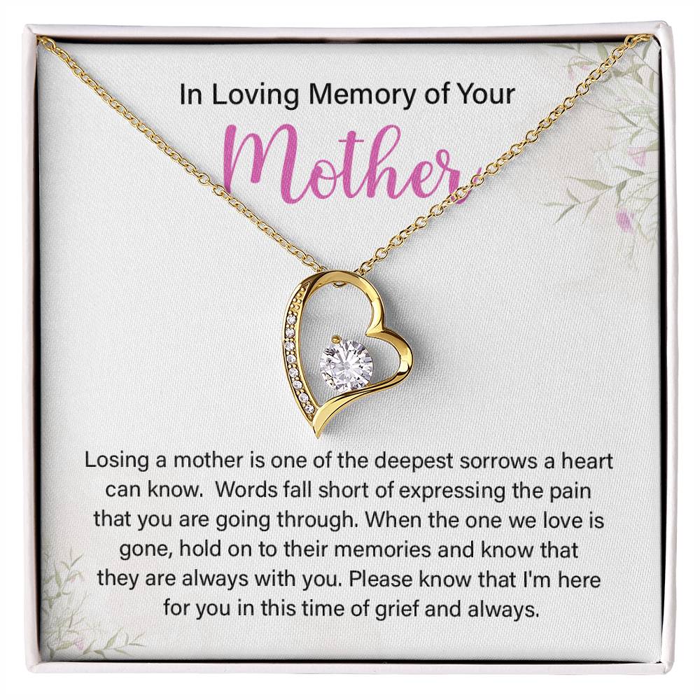 In Loving Memory Necklace For Mother – Sentimental Memorial Jewelry Gift, Her Love Lives On,' Comforting Keepsake For Support And Treasured Memories