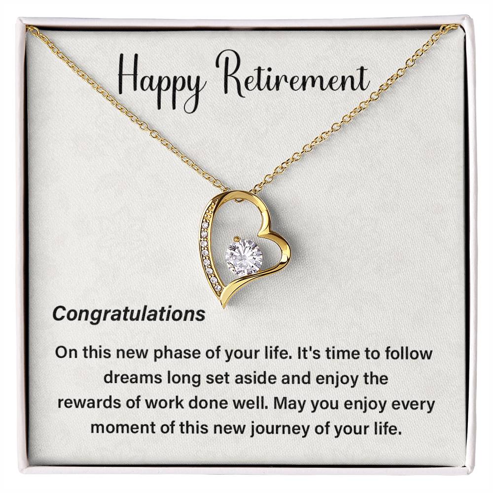 Retirement Necklace Gift for Women with Message Box