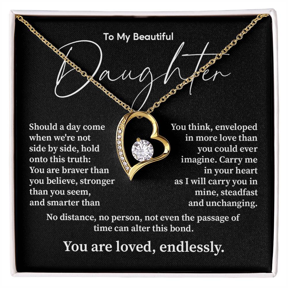 Daughter Necklace Gift with Heartfelt Bond Message