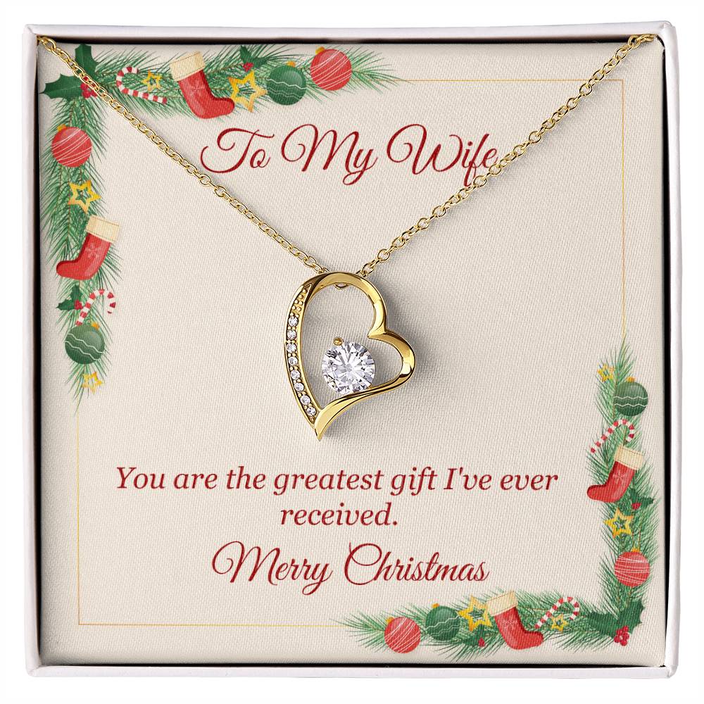 Christmas Heart Necklace Gift for Wife Message Card Included