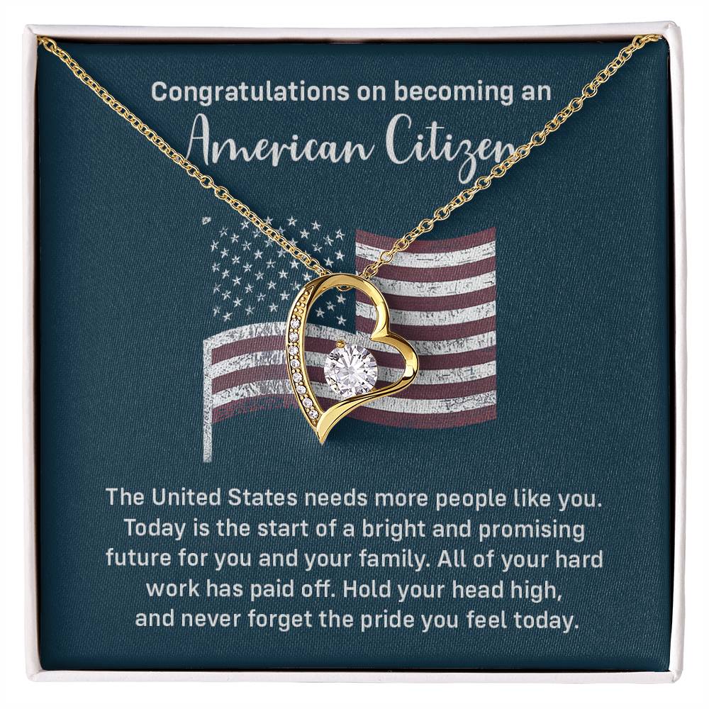 Congratulations Necklace For New American Citizen Necklace For New American Citizen Necklace With Citizenship Message Gift For New American Adventure Necklace For Pursuing Your Dreams Necklace For New Adventure As U.s. Citizen