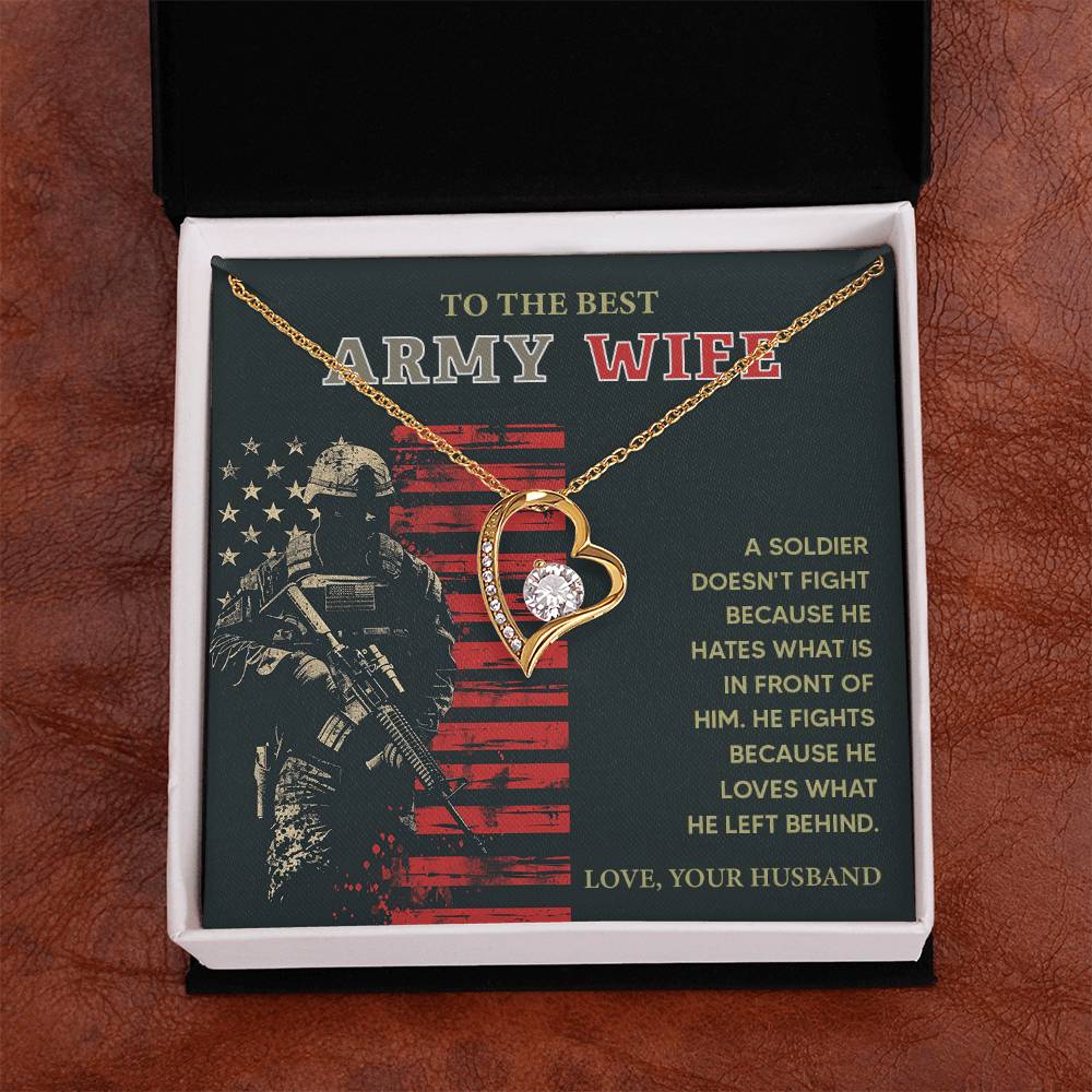 To the Best Army Wife  Best Army Wife Jewelry gift from husband Love and Support Necklace Emotional Support Jewelry Thank You Jewelry for Wives Unique Gift for Military Wives Romantic Gift for Army Wives My Beautiful Wife Jewelry Forever Together Necklace