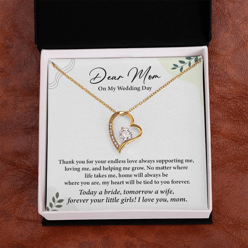 Dear Mom On My Wedding Day Heartfelt Necklace Gift From Daughter Dear Mom On My Wedding Day Mother Wedding Day Gift Sentimental Gift For Mother From Daughter Forever Your Little Girl Wedding Gift Gift For Mom On Daughter’s Wedding Day