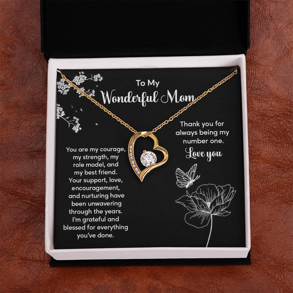 To My Wonderful Mom Elegant Jewelry Thoughtful Necklace For Family Love Sweet Gift For A Best Friend Heartfelt Necklace For Support And Care Sentimental Jewelry Thank You Pendant Beautiful Necklace Loving Gift For A Best Friend Loving Jewelry For Support