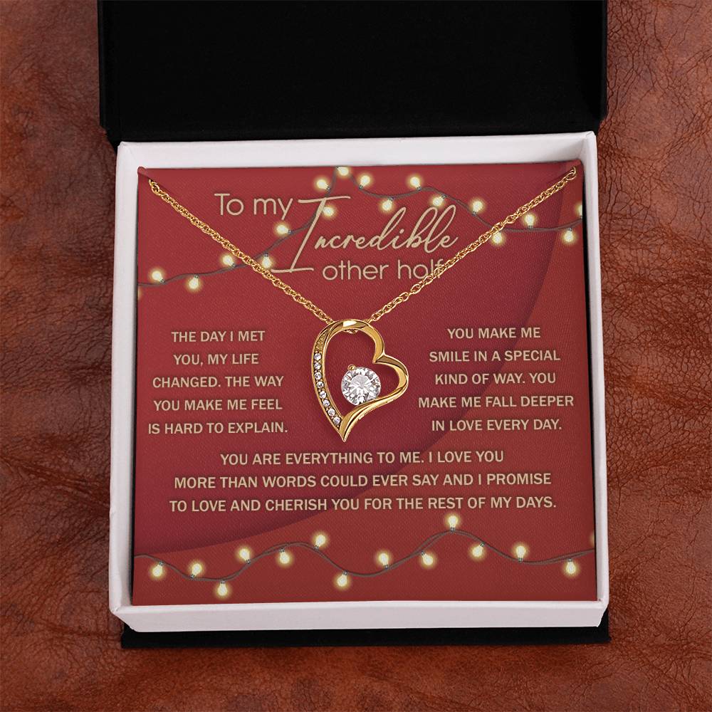 Romantic Necklace Gift for Partner – Message Card & Box