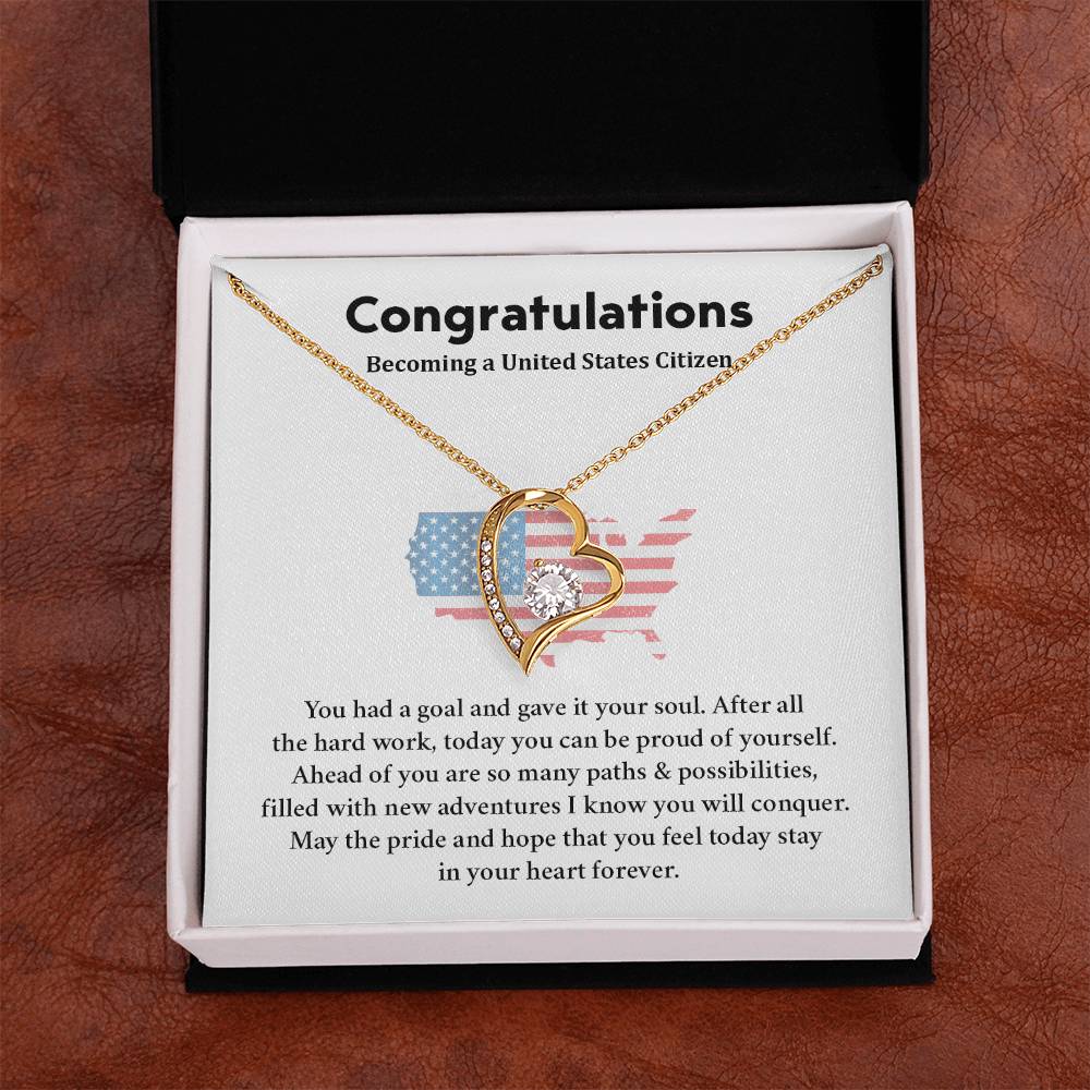 Congratulations Necklace For New U.s. Citizen  Necklace For New U.s. Citizen Gift For U.s. Citizenship Ceremony Necklace For Achieving U.s. Citizenship Jewelry For New U.s. Citizen Gift For U.s. Citizenship Achievement Necklace For U.S Citizenship Journey