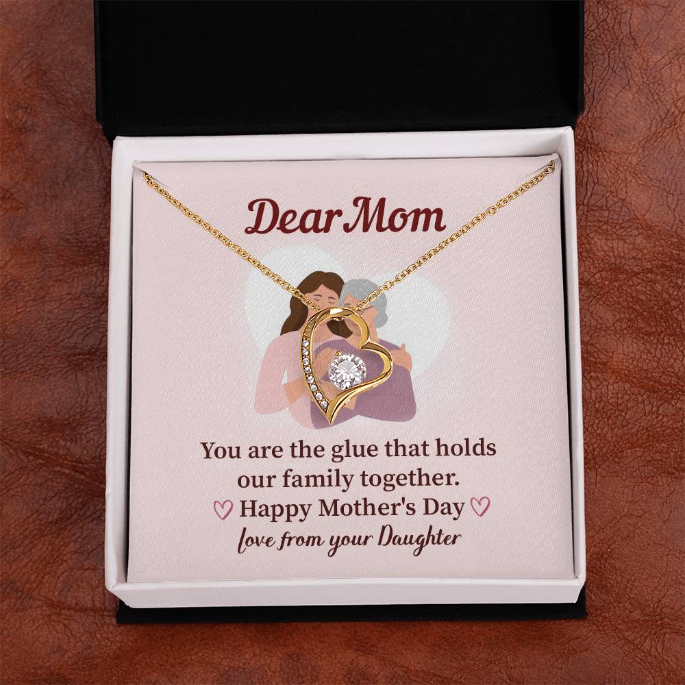 Dear Mom Family Glue Pendant Elegant Jewelry For A Mother’s Day Gift Sweet Gift For A Wonderful Woman Heartfelt Necklace Sentimental Jewelry Thank You Pendant Gift For A Special Mom Sweet Pendant For Family Love