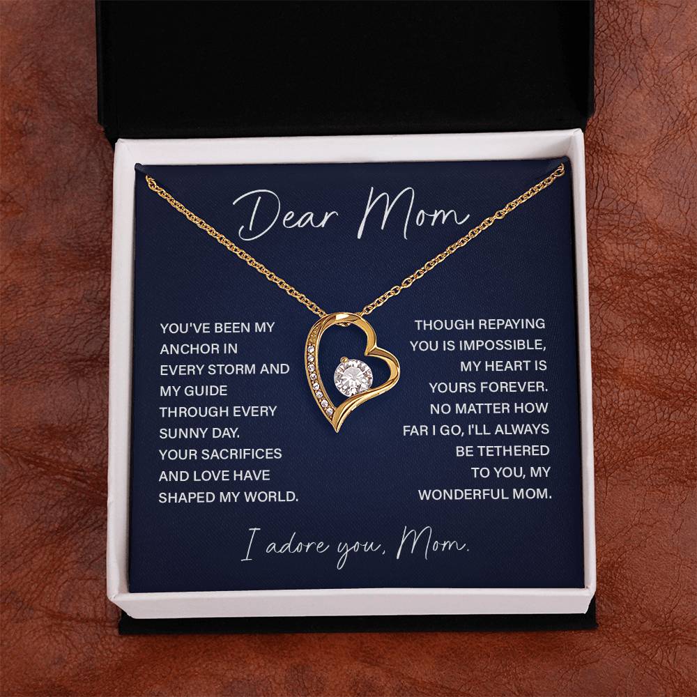 Dear Mom Mom Anchor Necklace Mother’s Love Gift Wedding Necklace Birthday Gift Necklace Guide Necklace Appreciation Pendant Anniversary Mom Gift Christmas Pendant Mom-child Bond Necklace Grandma Love Gift Valentine Necklace Gift