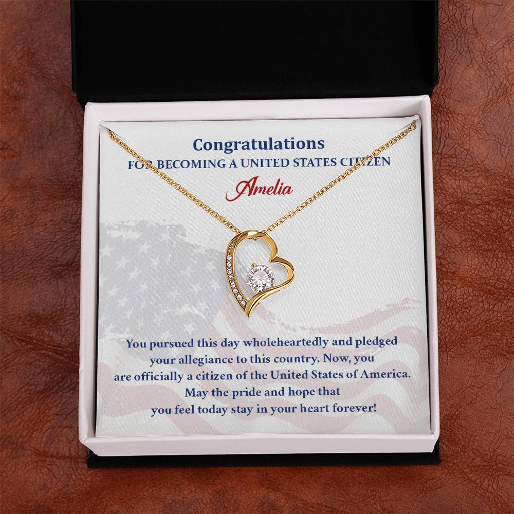 Congratulations Necklace For New U.s. Citizen Amelia Necklace For New U.s. Citizen Pledge Of Allegiance Necklace Gift For New U.s. Patriot U.s. Citizenship Success Necklace Gift For Citizenship Celebration Necklace For Proud New Citizen